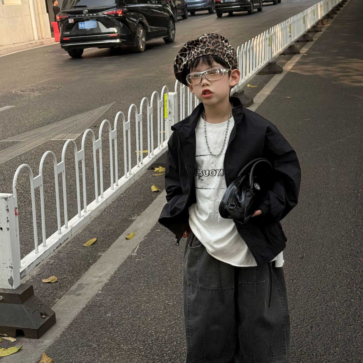 【90-160cm】韓版帥氣休閒戶外衝鋒衣外套