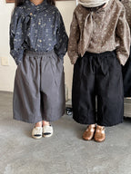 【80-140cm】簡約棉布寬鬆八分直筒褲