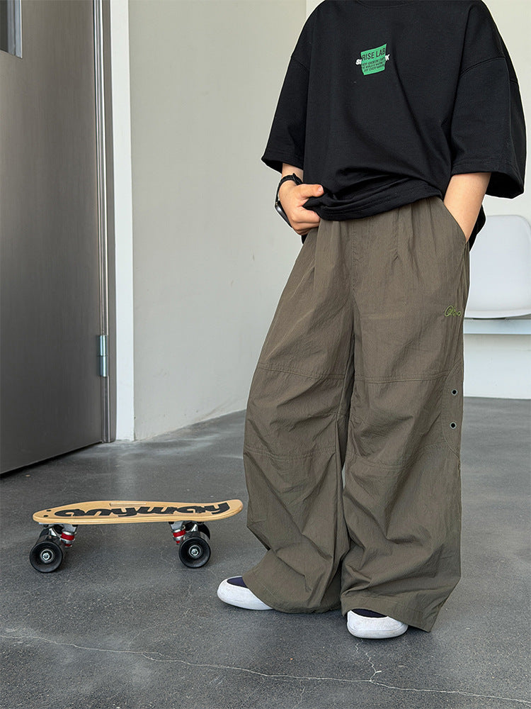【100-170cm】水洗棉輕薄耐穿工裝褲