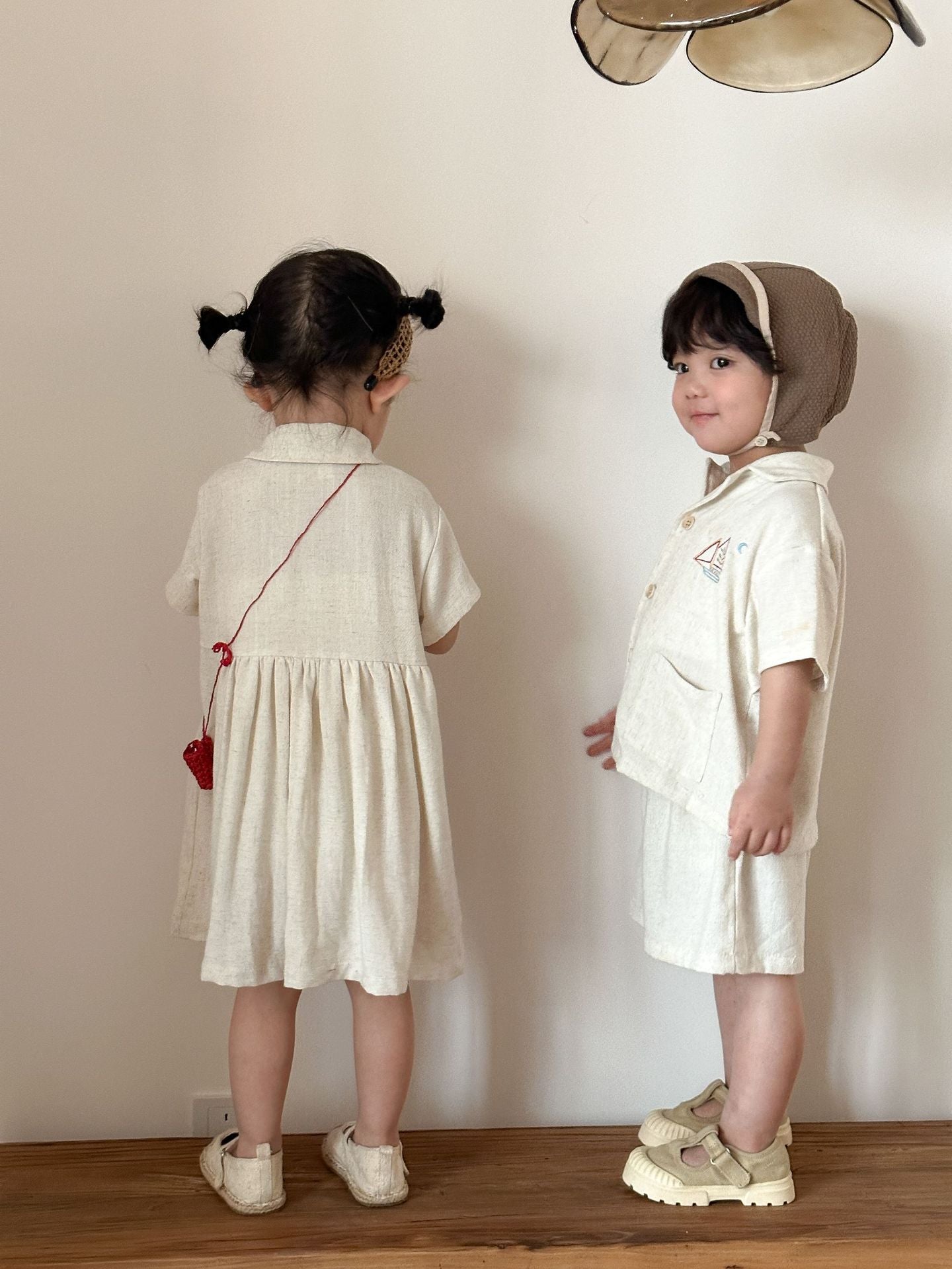 【80-150cm】亞麻襯衫套裝