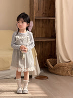 【90-140cm】花邊格子洋裝吊帶裙