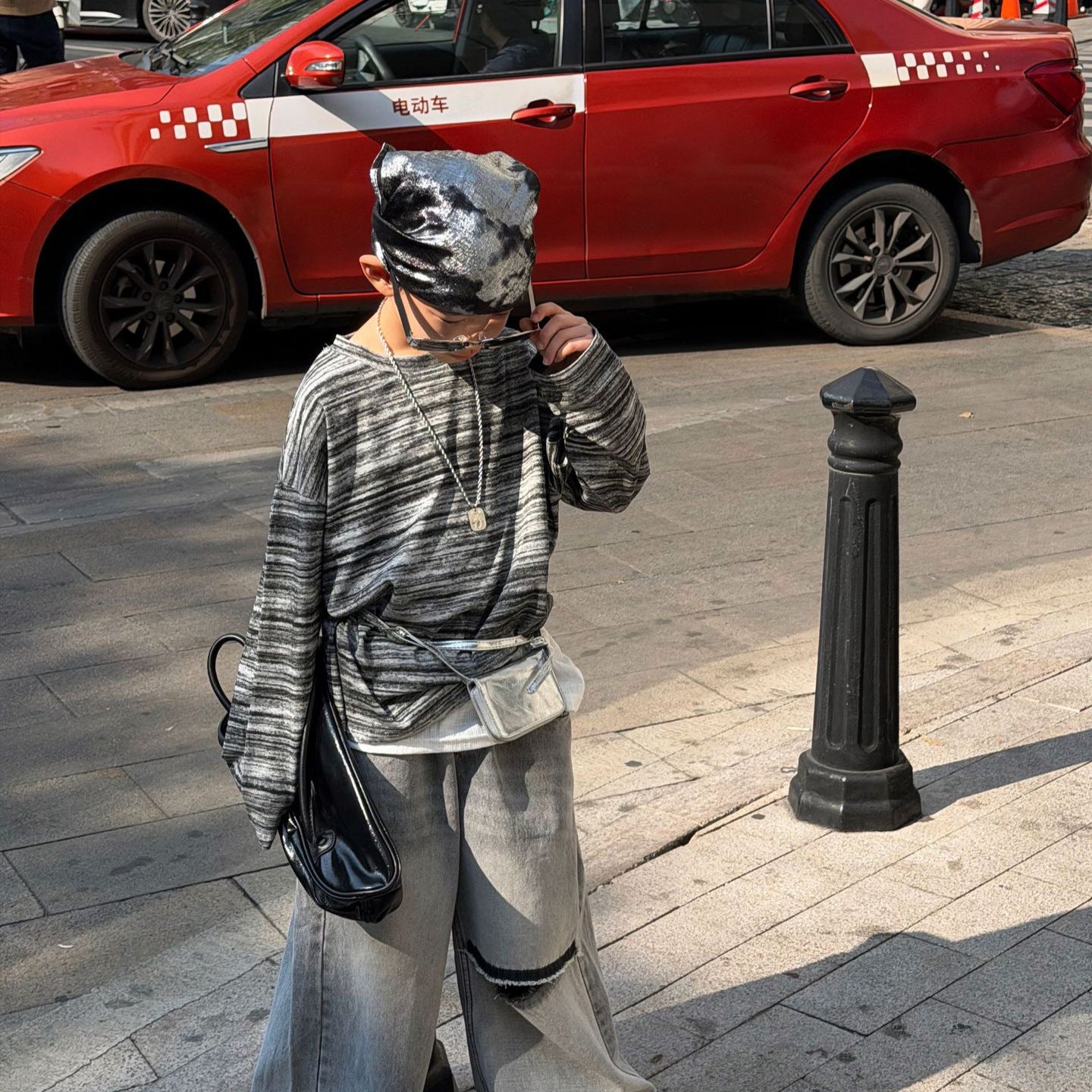 【90-160cm】條紋設計感街頭帥氣長袖打底衫