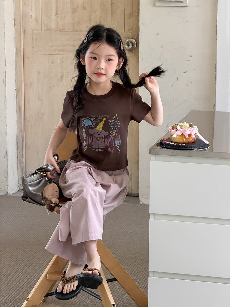 【100-170cm】舒適高彈卡通修身辣妹T