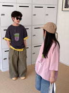 【100-160cm】韓版抹茶印花T