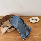 【現貨 110cm】【加絨】花邊褲腳直筒褲