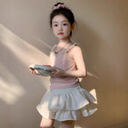 【90-150cm】【帶安全褲】韓版雙層高腰蓬蓬裙
