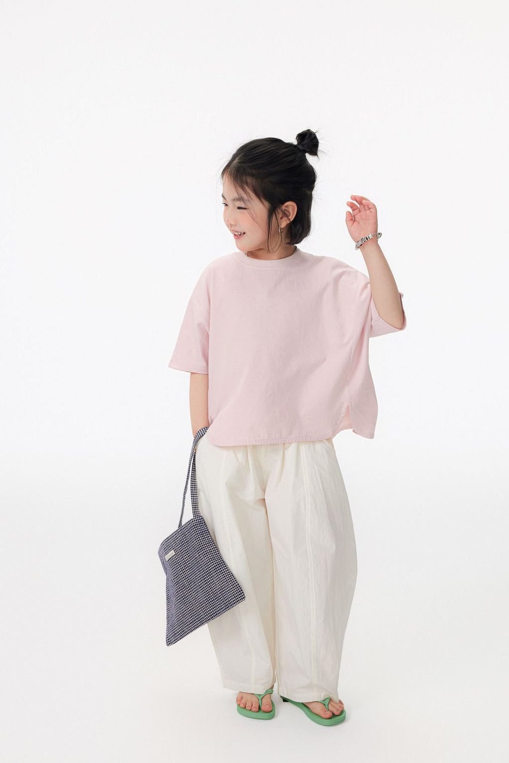 【90-150cm / M.L】【親子裝】日系前擺圓弧寬版短袖