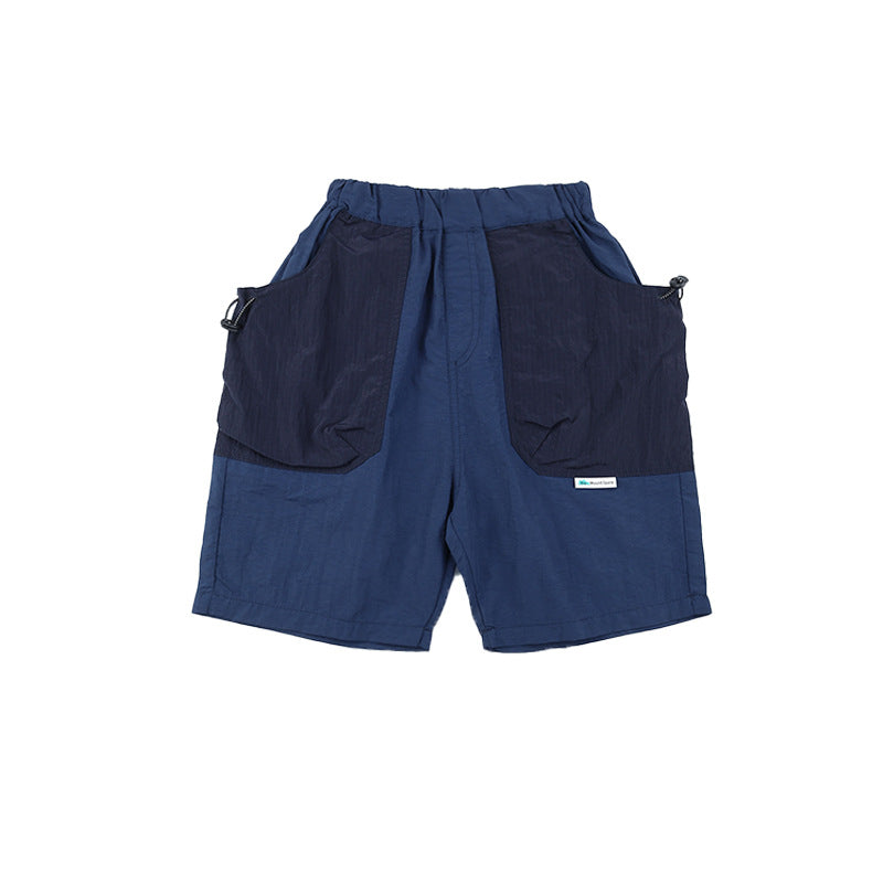 【110-170cm】撞色速乾工裝短褲