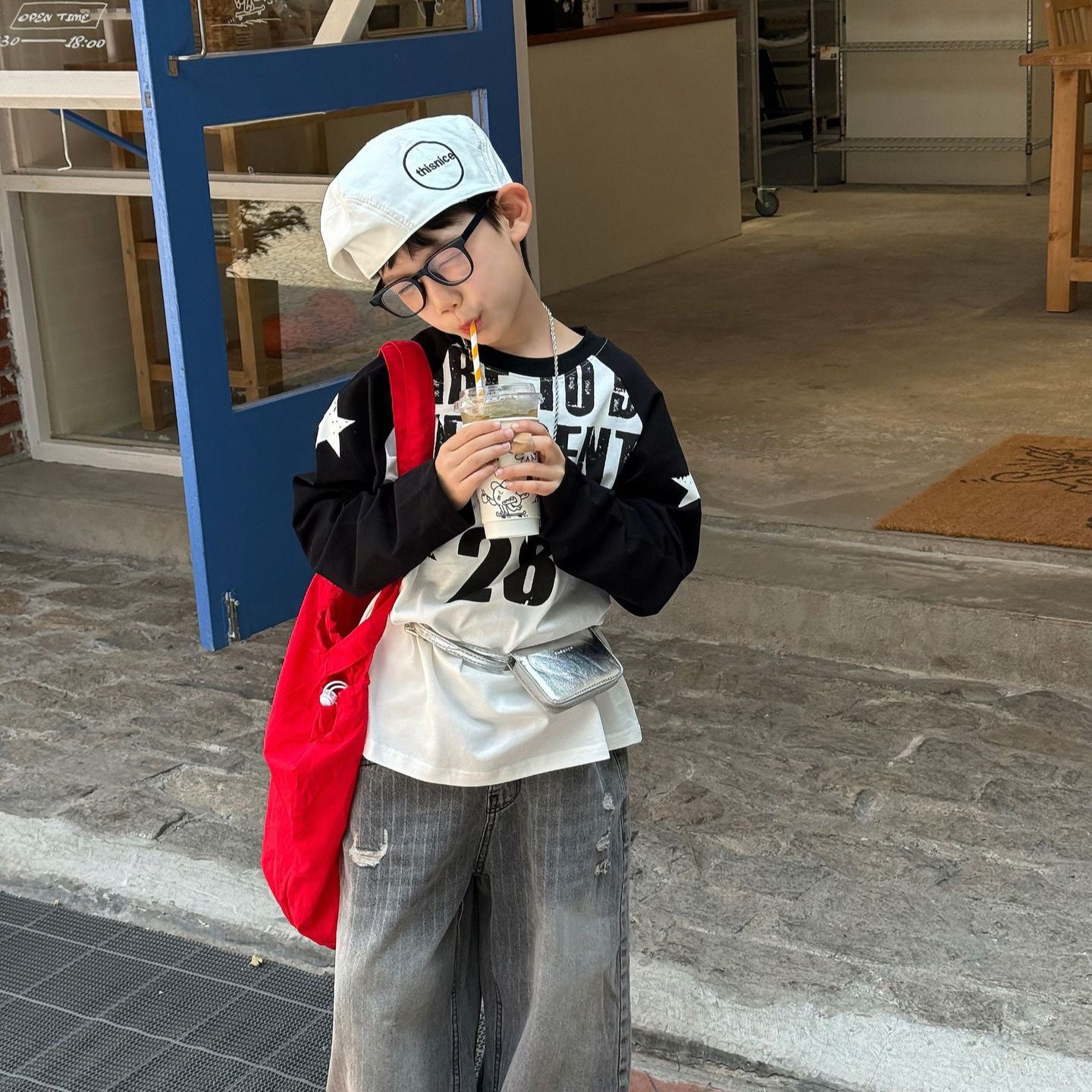 【90-160cm】插肩袖長袖T