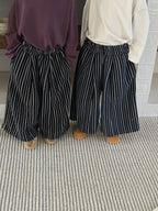 【80-140cm】豎條紋復古闊腿褲