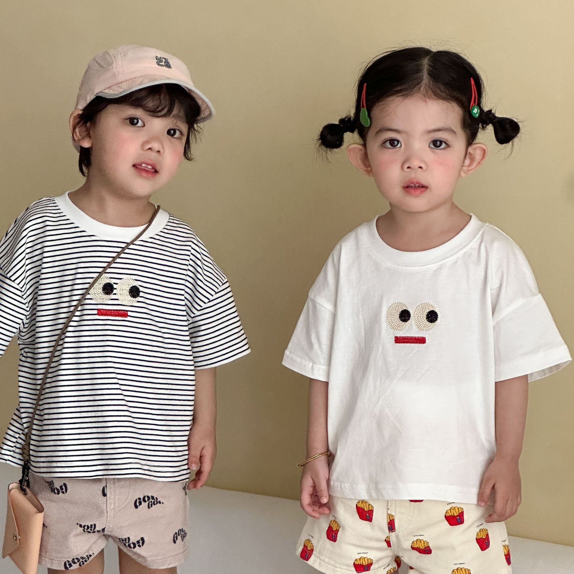 【80-150cm】表情條紋T