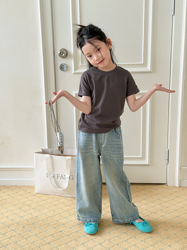 【100-170cm】袖口個性細節貼標T