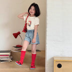【120-160cm】韓版KT印花短T