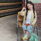 【100-170cm】3色-韓系竹節麻針織彩扣防曬外套