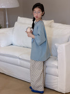 【現貨-褲140cm | 100-160cm】kitty休閒圓領上衣 | 波點褲