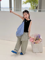 【100-170cm】蕾絲小拼接蕾絲小背心T