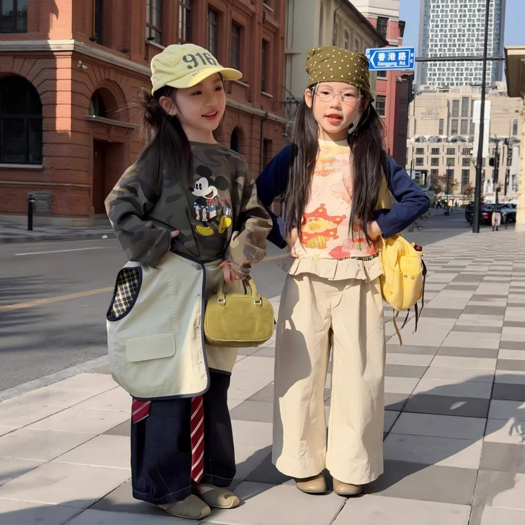 【90-140cm】迷彩米奇 | 馬甲 | 塗鴉T | 裙邊褲