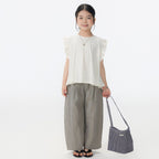 【90-150cm / F】【親子裝】日系竹節坑條小飛袖娃娃衫