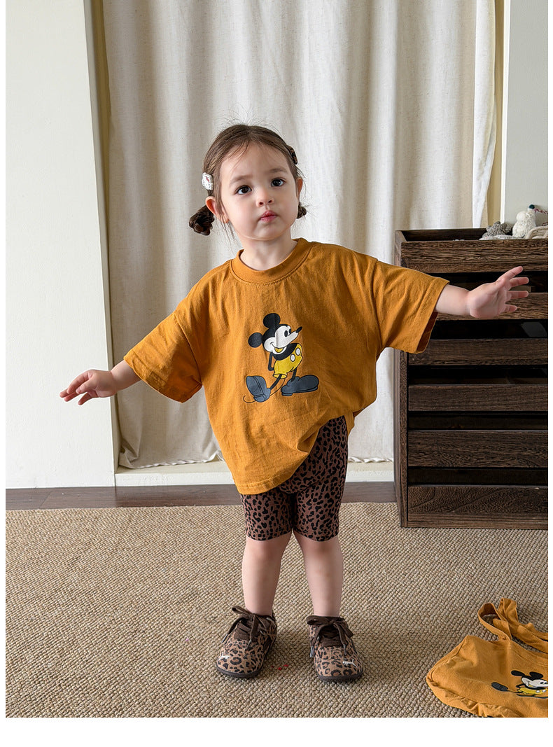 【73-130cm】卡通T恤（送包包） | 豹紋鯊魚褲