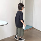 【100-170cm】全棉復古時髦T假日風涼爽上衣