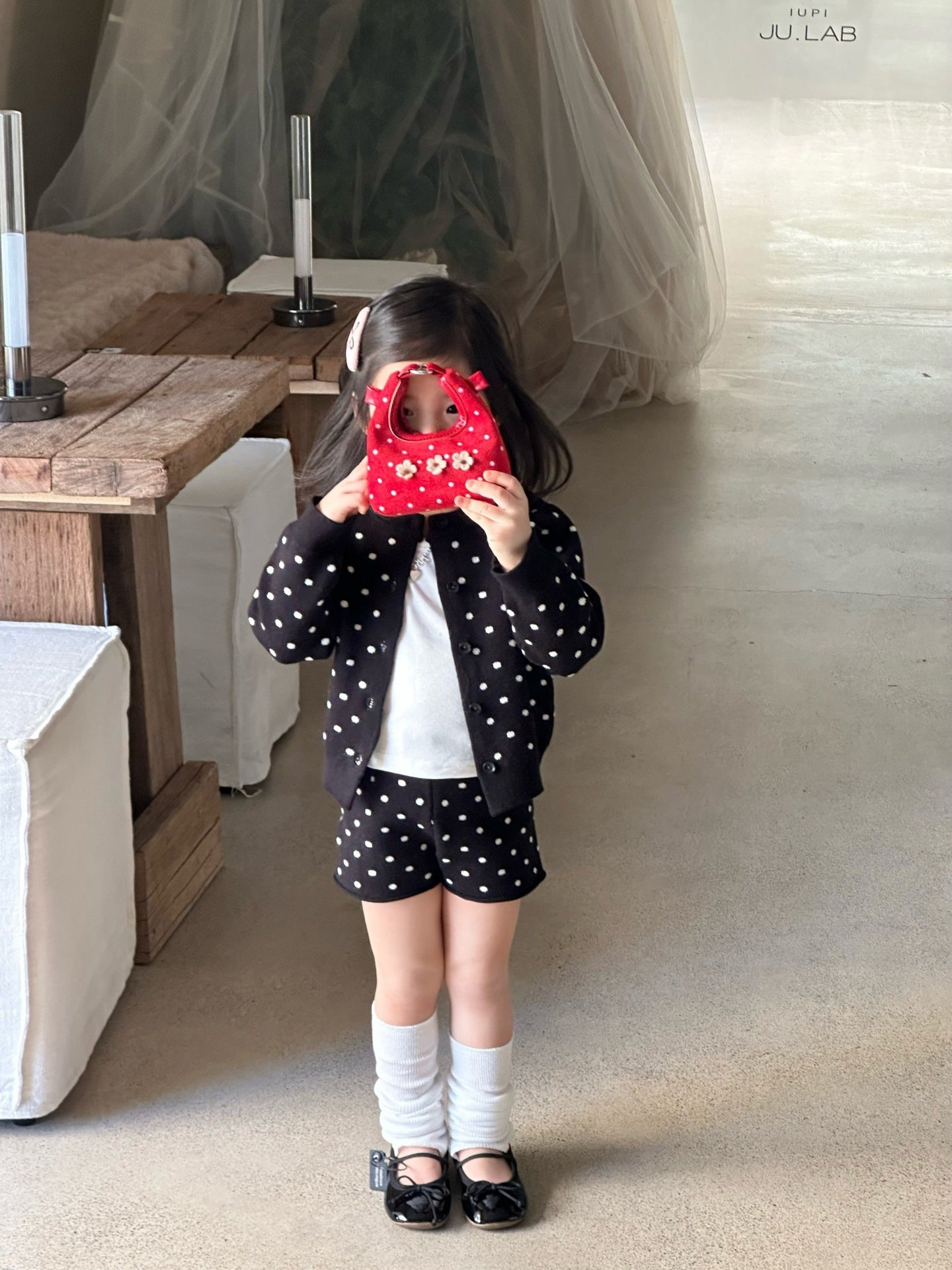 【90-140cm】波點毛衣套裝