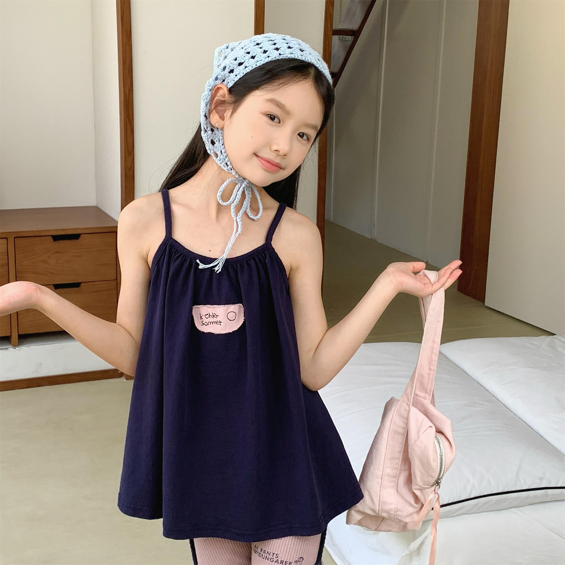 【80-130cm】2色-韓版甜妹細肩背心