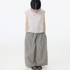 【90-150cm / M.L】【親子裝】日系花苞腰條紋寬褲