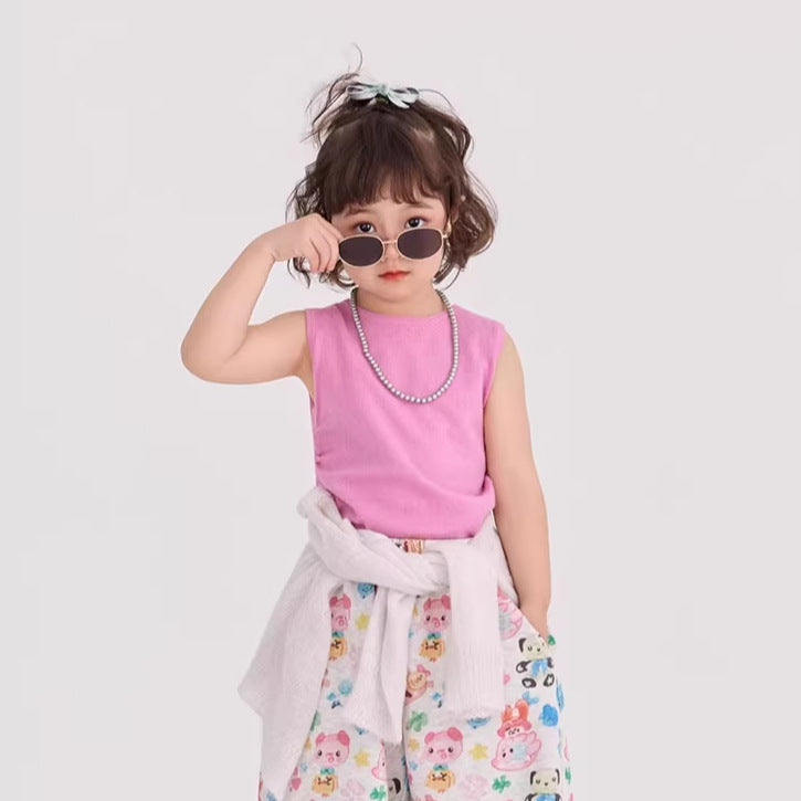 【90-150cm】圓領無袖針織背心