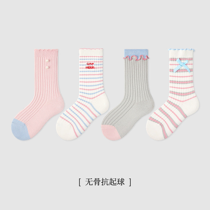 珍珠小兔中筒襪