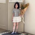 【120-160cm】韓版棉布花邊短裙(帶安全褲)