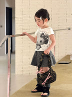 【90-150cm】牛仔百褶半身裙
