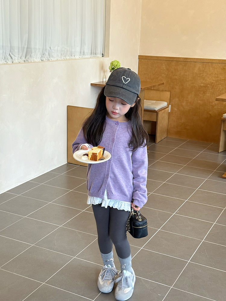 【現貨160cm】針織純色單排扣毛衣外套