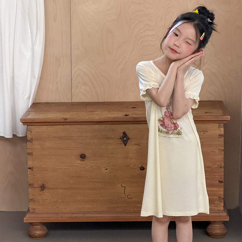 【100-170cm】莫代爾棉涼感兔兔連身家居服
