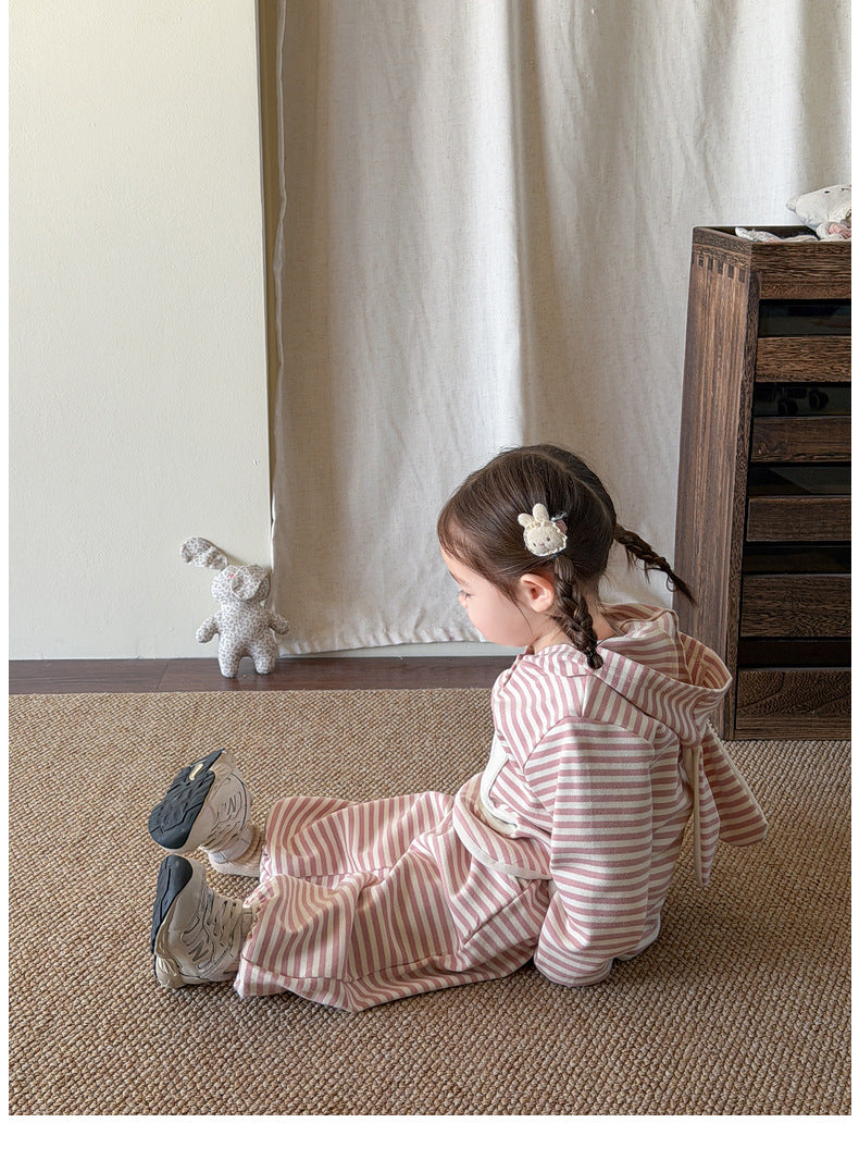 【73-110cm】條紋兔子套裝