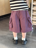 【90-170cm】(5色)耐穿舒適涼爽寬鬆口袋工裝短褲
