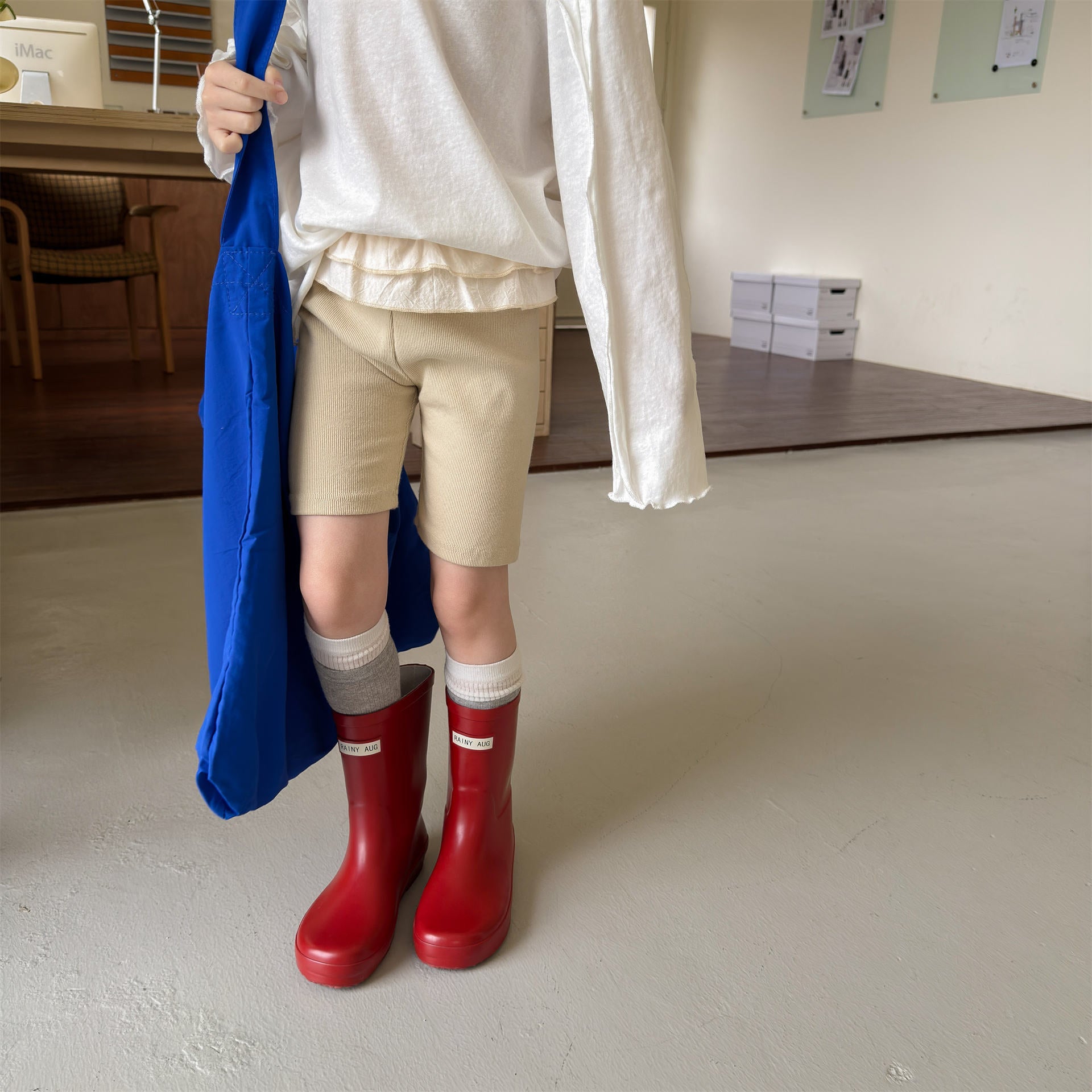 【80-130cm】(3色)韓系高腰花邊打底褲
