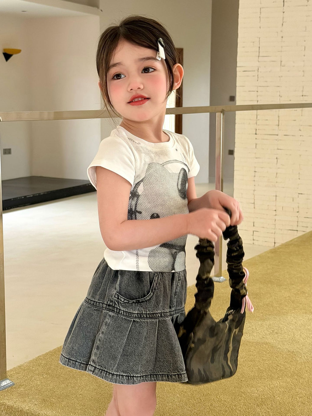 【90-150cm】美式甜酷辣妹KT印花T