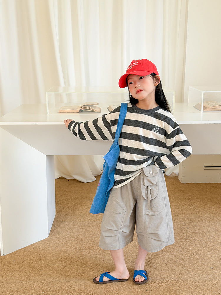 【100-170cm】工裝休閒七分褲