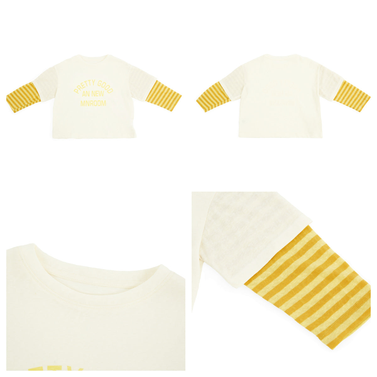 【90-150cm】拼色條紋字母T