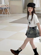 【100-150cm】美式辣妹牛仔百褶裙