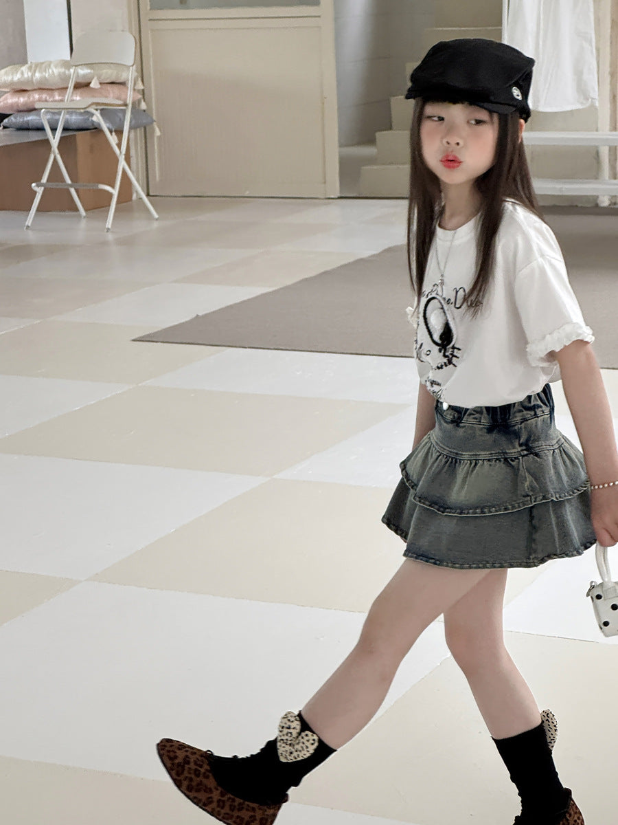 【100-150cm】美式辣妹牛仔百褶裙
