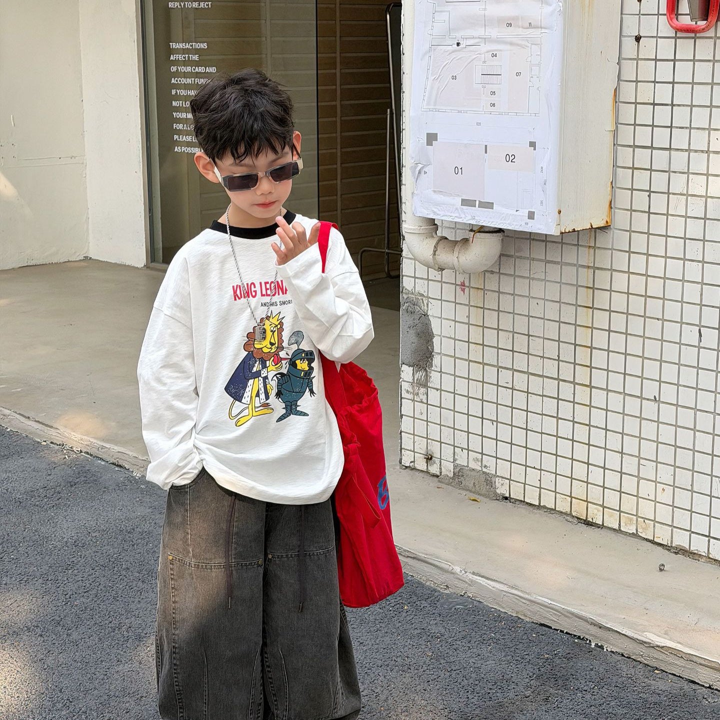 【90-160cm】卡通長袖T