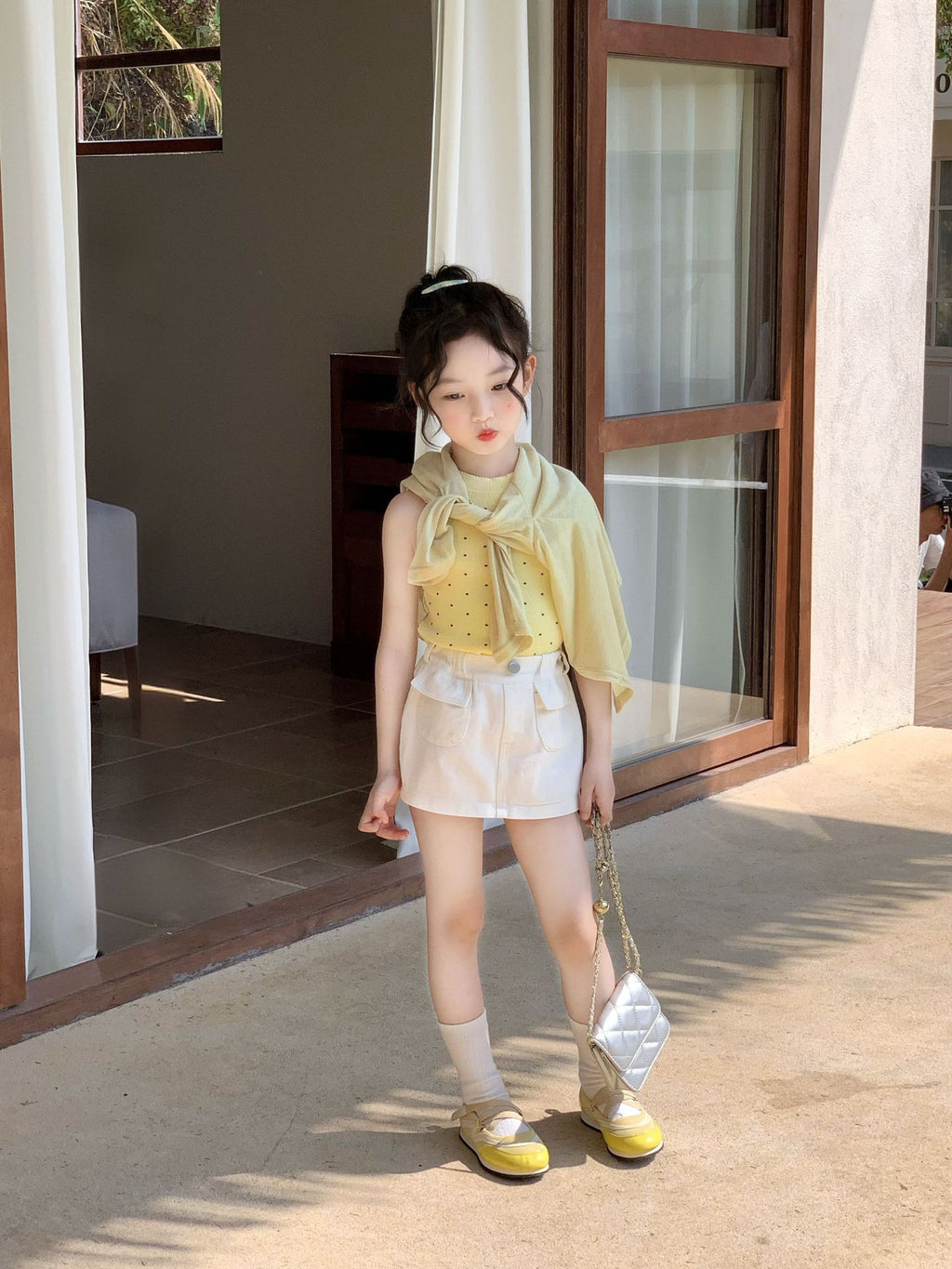 【90-150cm】韓系辣妹波點冰絲背心