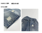 【80-130cm】薄款破洞牛仔褲