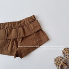 【90-150cm】美式復古皮帶工裝短褲