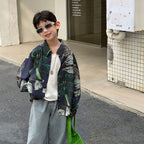 【90-160cm】潮帥抽象派藝術襯衫