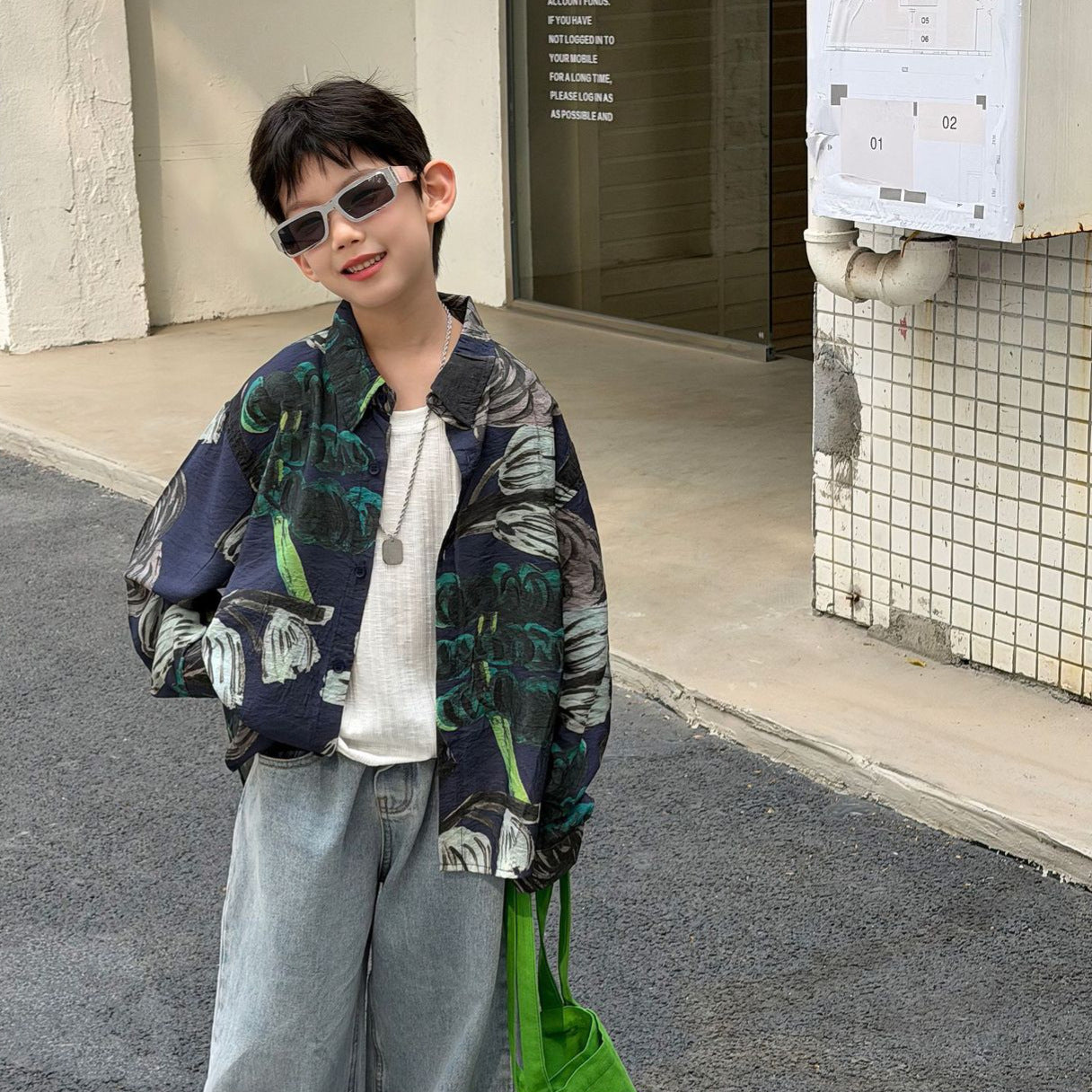 【90-160cm】潮帥抽象派藝術襯衫