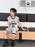 【100-170cm】涼感撞色字母運動套裝