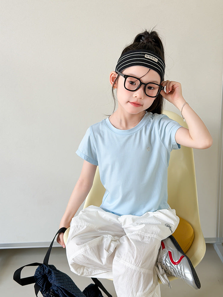【100-170cm】彈性莫代爾棉涼感正肩短袖
