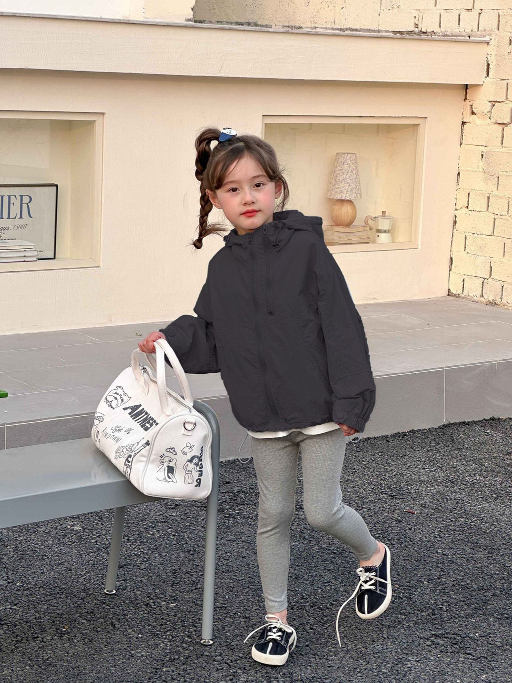 【現貨 140cm】純色連帽防曬輕薄拉鍊外套